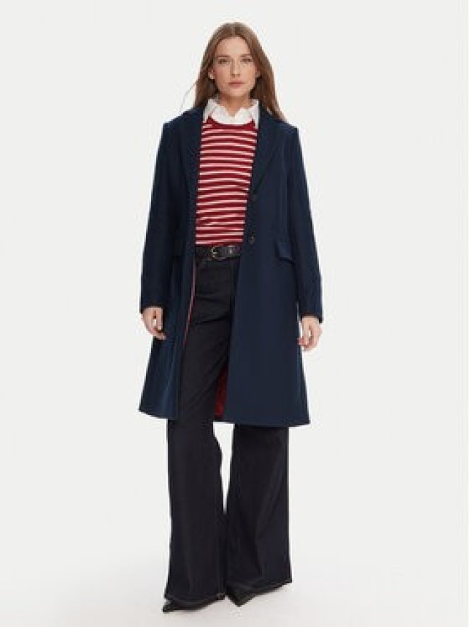 Tommy Hilfiger Płaszcz wełniany WW0WW46547 Granatowy Regular Fit