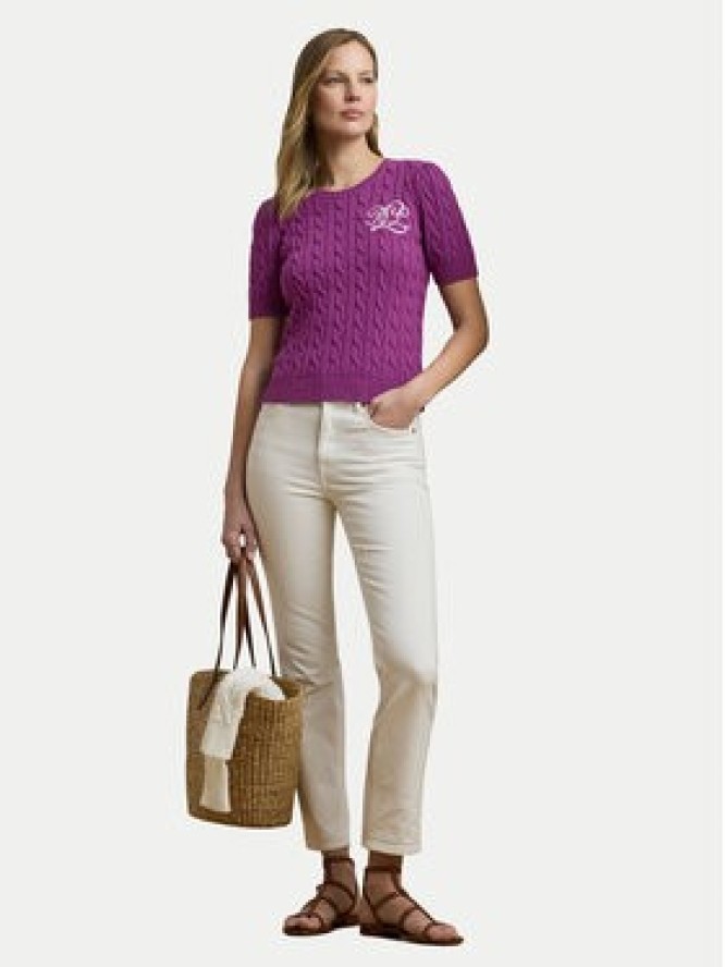 LAUREN RALPH LAUREN Sweter 200976989002 Fioletowy Slim Fit