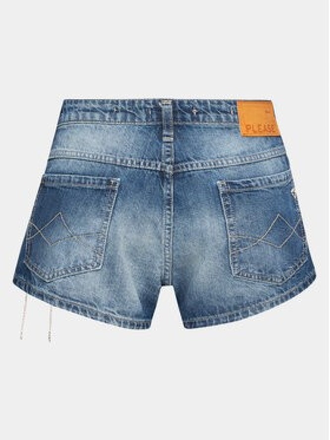 Please Szorty jeansowe D0IEEH0W6G Niebieski Regular Fit