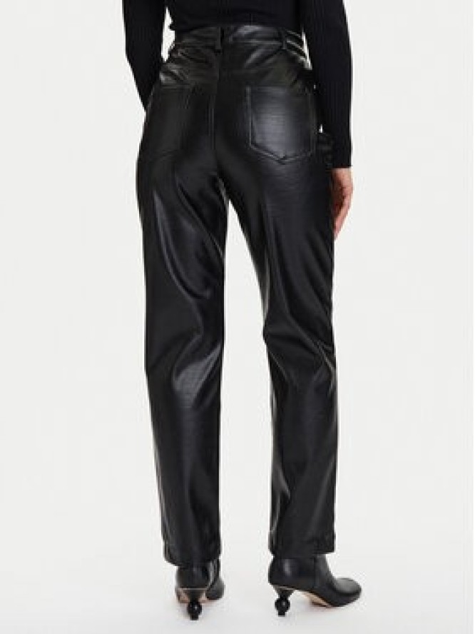 French Connection Spodnie z imitacji skóry 74ZBO Czarny Regular Fit