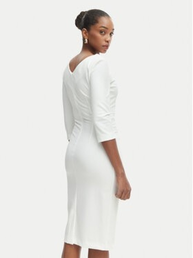 Rinascimento Sukienka koktajlowa CFC0127699003 Biały Slim Fit