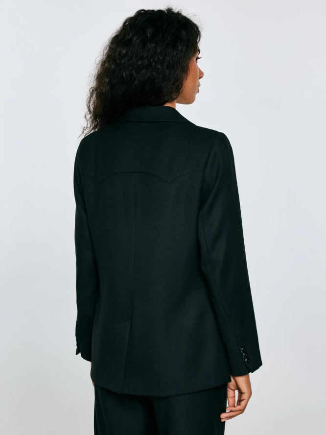 Marynarka damska z dodatkiem wełny czarna Emisa 906