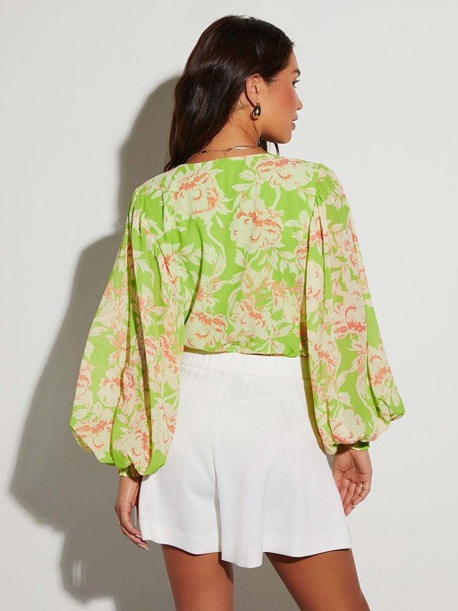 Milan Kiss Bluzka w kolorze zielono-kremowym rozmiar: M