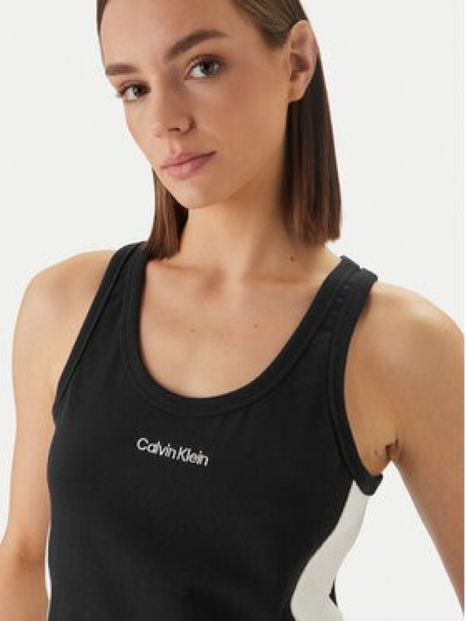 Calvin Klein Swimwear Top LV00Q61152 Czarny Slim Fit