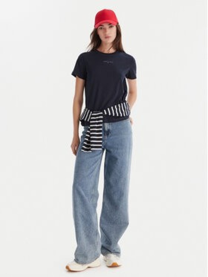 Tommy Jeans T-Shirt Linear DW0DW21964 Granatowy Regular Fit