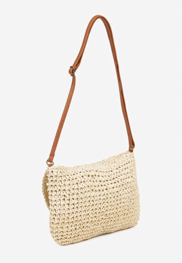 Beżowa Pleciona Torebka na Ramię Galuriela