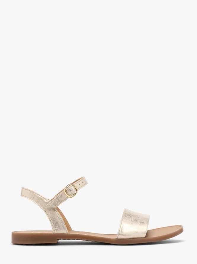 Platynowe płaskie sandały