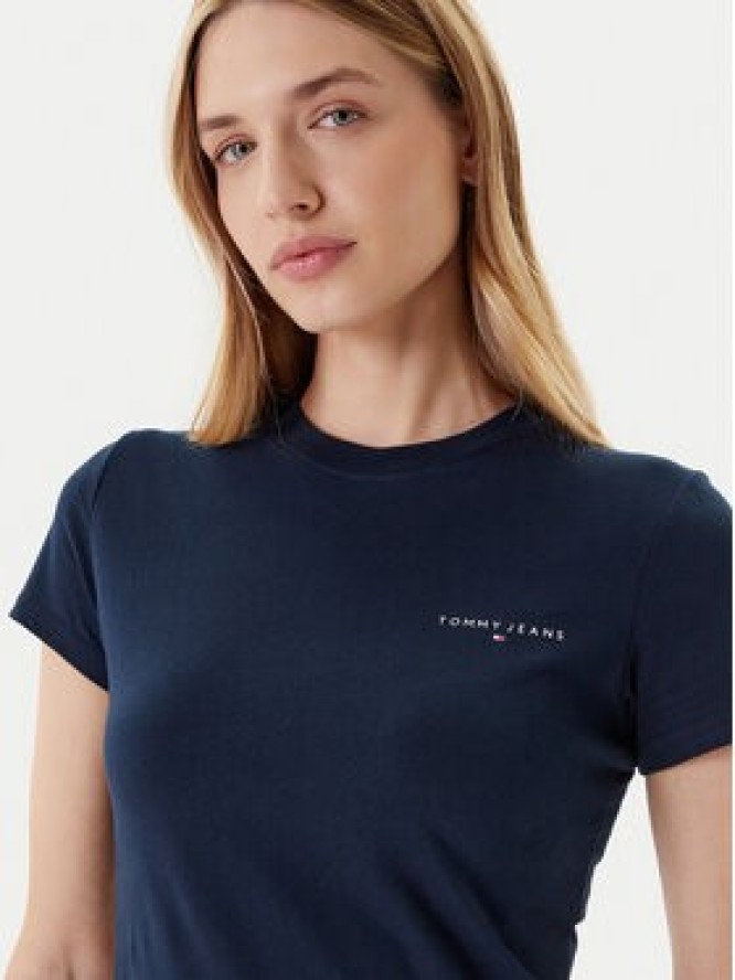 Tommy Jeans T-Shirt Linear DW0DW21164 Granatowy Slim Fit