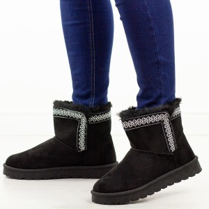 Czarne ciepłe zimowe mukluki , eskimoski Potocki 06303