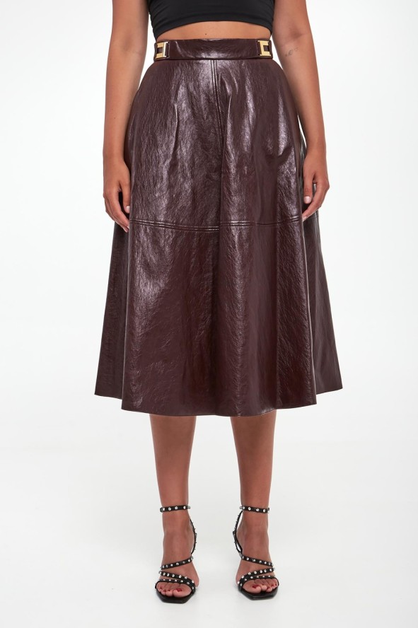 Spódnica midi z ekoskóry ELISABETTA FRANCHI