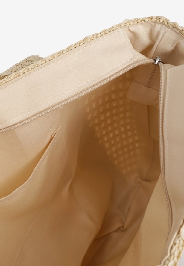 Beżowa Pleciona Torebka z Dwiema Rączkami Zanestra