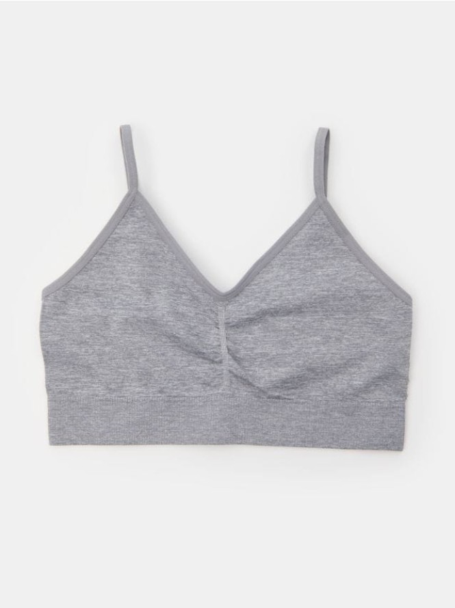 Bezszwowy top biustonoszowy - szary