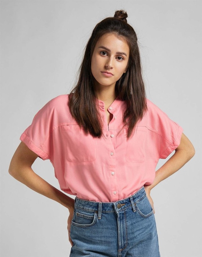 LEE CAP SLEEVE SHIRT DAMSKA KOSZULA KRÓTKI RĘKAW CHERRY BLOSSOM L46FZBQJ 112110920