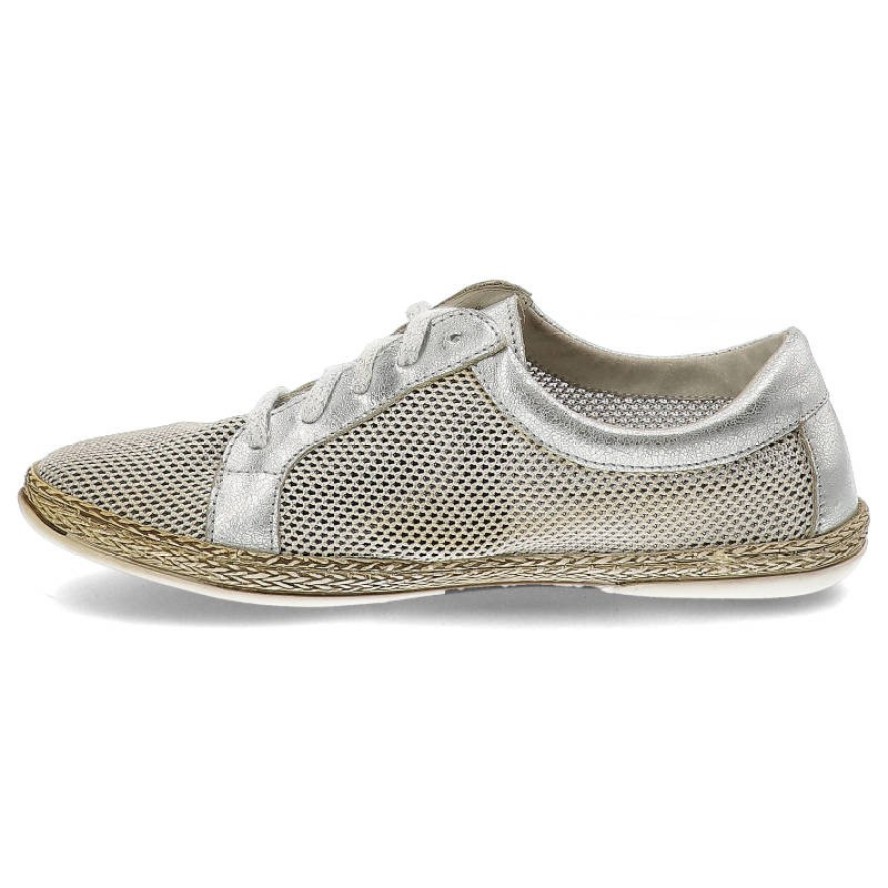 Srebrne Espadryle Lemar Wygodne Buty Damskie