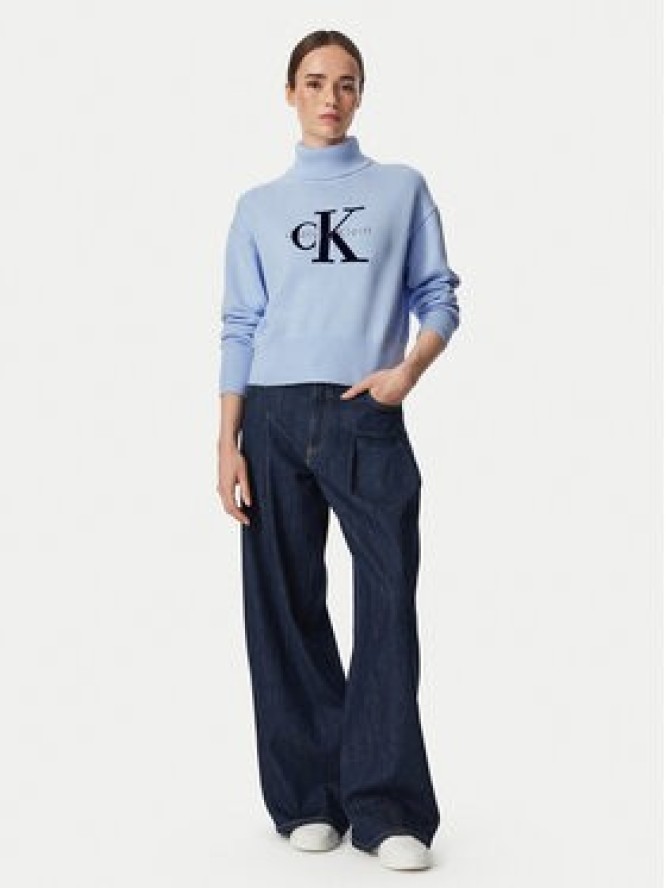 Calvin Klein Jeans Golf LV047H329G Niebieski jasny Regular Fit