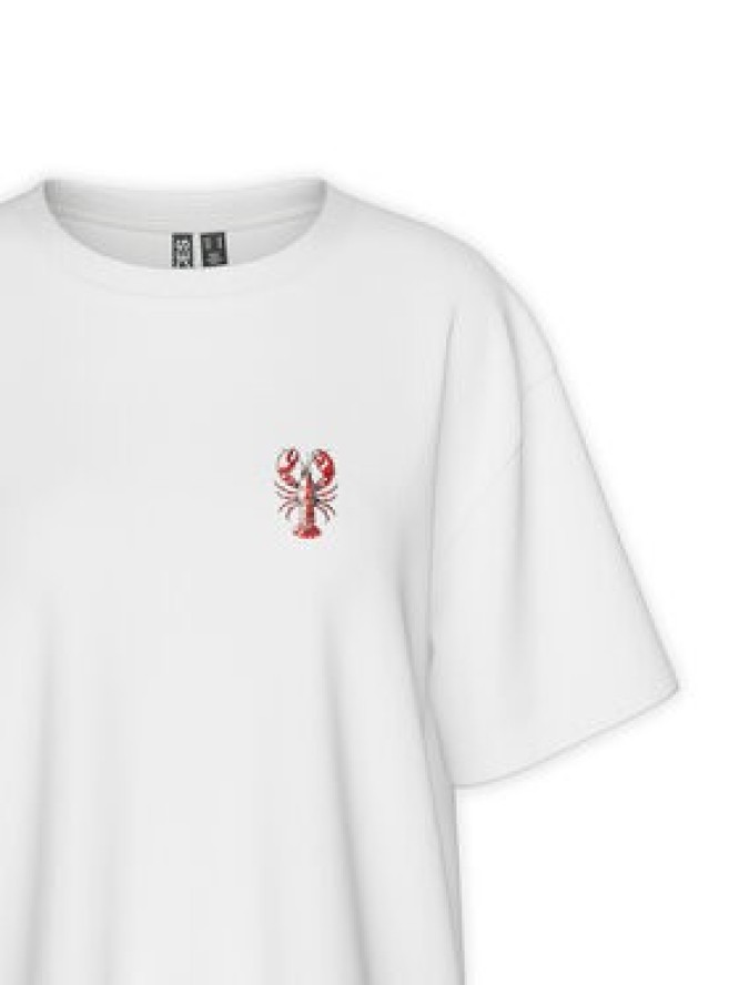 Pieces T-Shirt Tobster 17160811 Biały Oversize