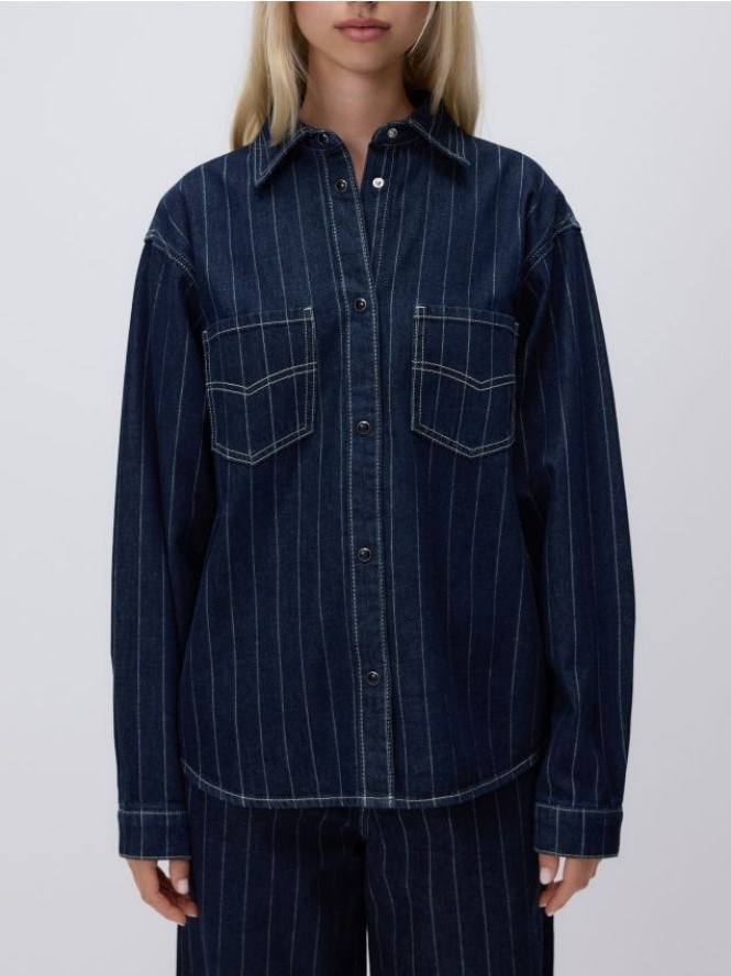 Denimowa koszula - granatowy