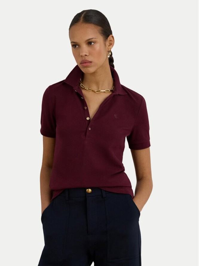 LAUREN RALPH LAUREN Polo 200679219108 Bordowy Regular Fit