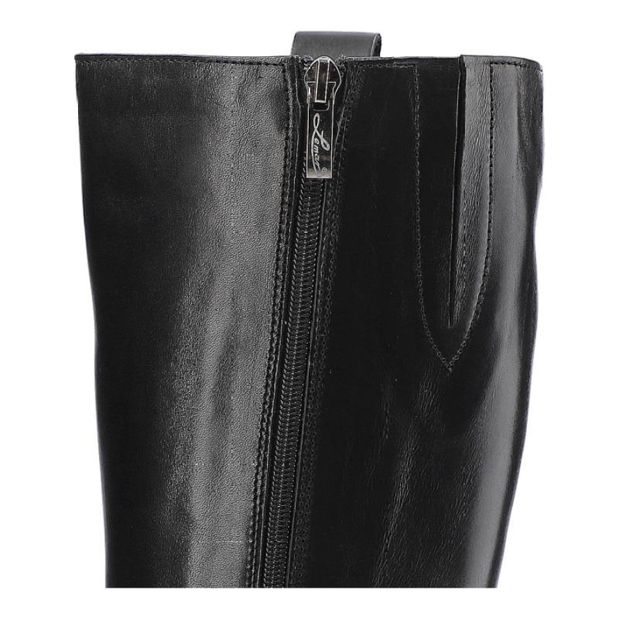 Czarne Kozaki Lemar Damskie Eleganckie Obuwie