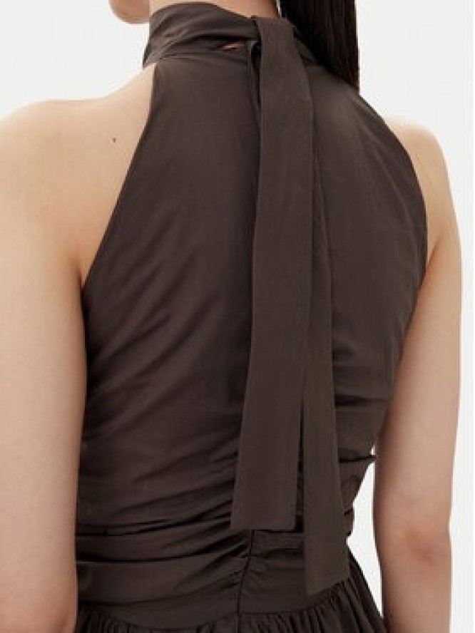 ViCOLO Sukienka koktajlowa TD0606 Brązowy Regular Fit