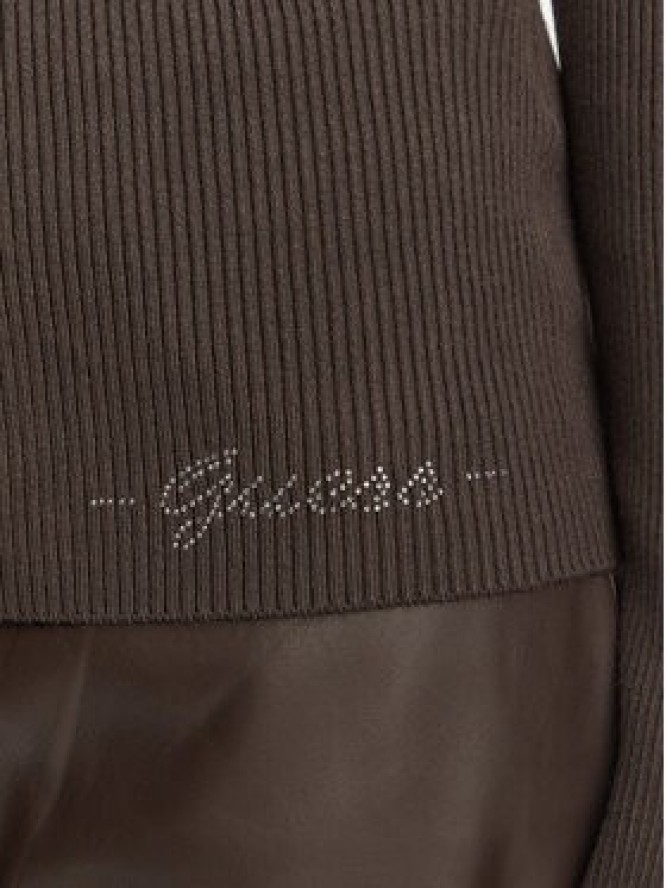 Guess Kardigan W6YR11 Z0950 Brązowy ciemny Slim Fit