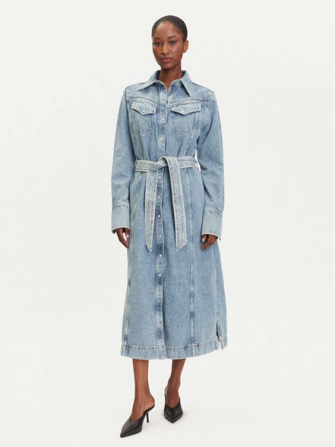 BOSS Sukienka jeansowa 50546068 Niebieski Regular Fit