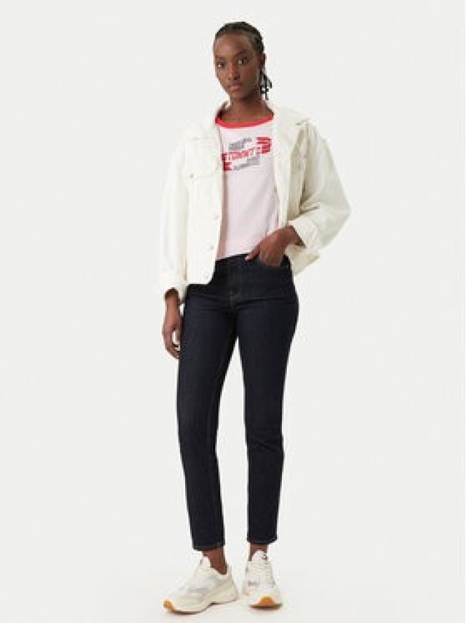 Tommy Jeans T-Shirt Wavy Flag Contrast Ringer DW0DW22306 Różowy Regular Fit