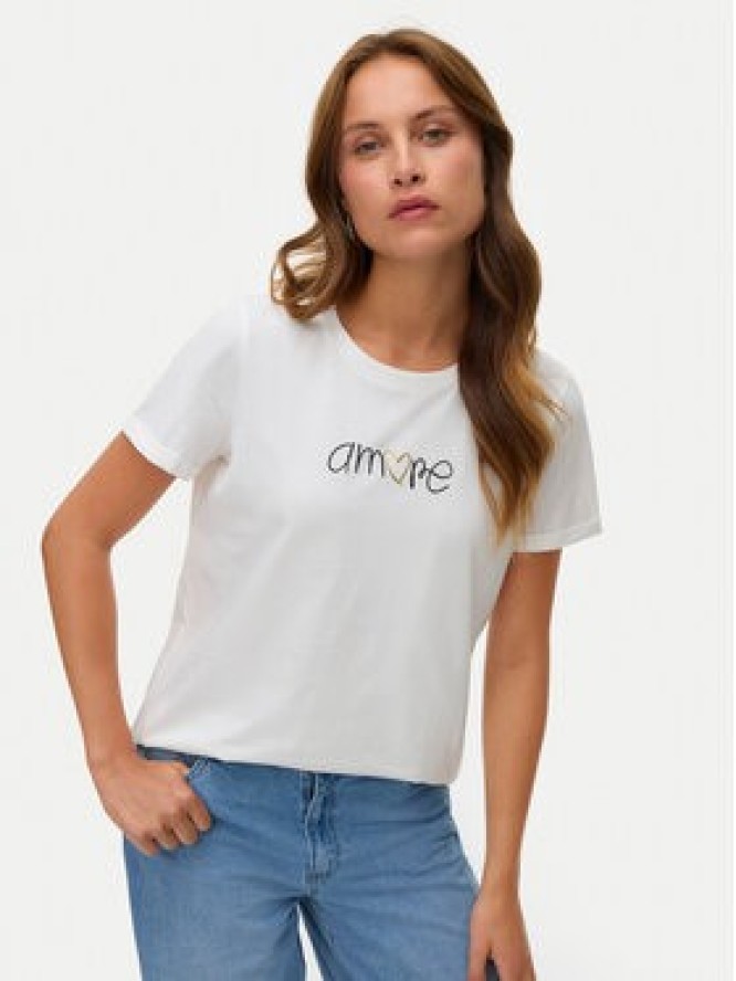 Vero Moda T-Shirt Ikami 10340181 Biały Regular Fit