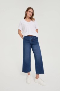 Jeansy z szerokimi nogawkami niebieskie