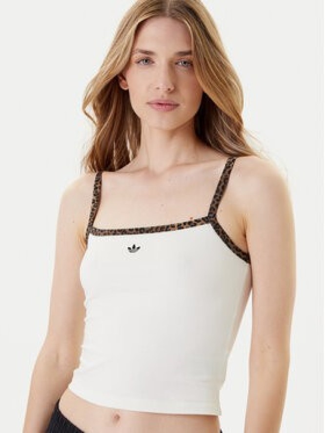 adidas Top Leopard JW7309 Biały Slim Fit