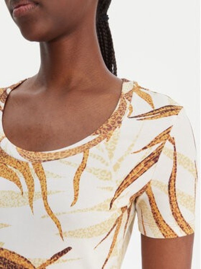 Just Cavalli Sukienka codzienna 80PAOE02 CJ112 Biały Slim Fit