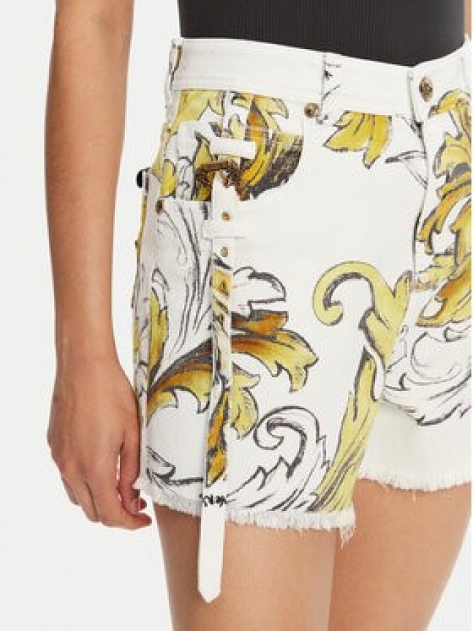 Versace Jeans Couture Szorty jeansowe 78HAD51B Biały Straight Fit