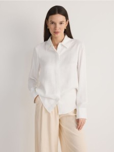 Wiskozowa koszula - złamana biel