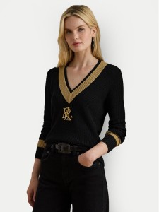 LAUREN RALPH LAUREN Sweter 200979666001 Czarny Relaxed Fit