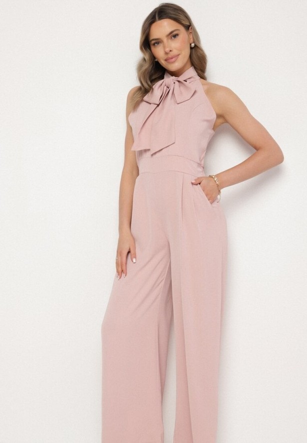 Różowy Kombinezon z Ozdobną Kokardą Nelifira