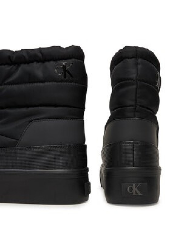 Calvin Klein Sneakersy Vulc Flatf Snowboot Nylon Mix Mg YW0YW01977 Czarny