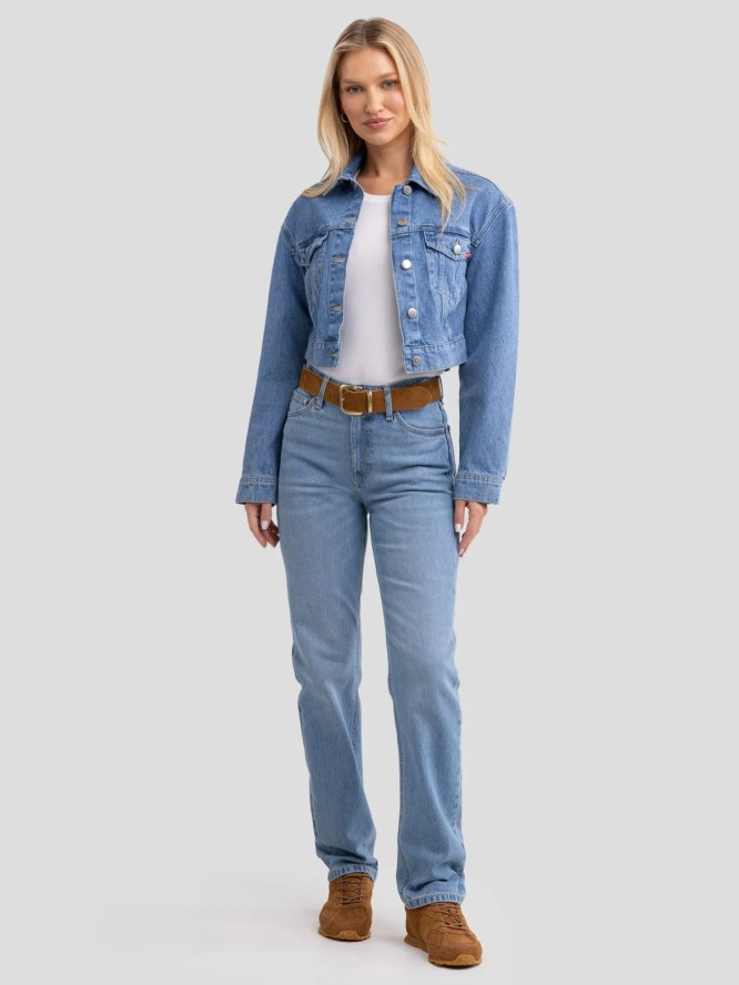 Kurtka damska jeansowa krótka niebieska Maddie 175