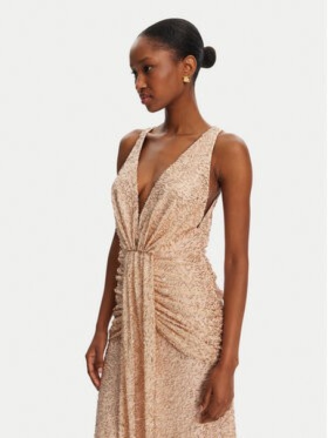 Babylon Sukienka wieczorowa S00887 Złoty Slim Fit