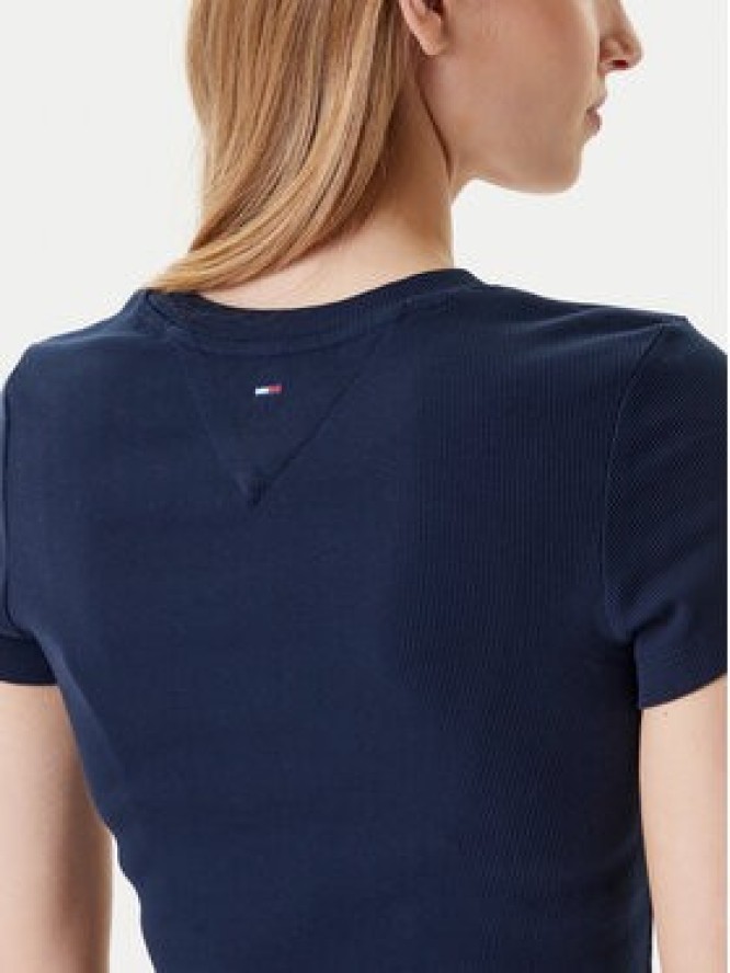 Tommy Jeans T-Shirt DW0DW21421 Granatowy Slim Fit