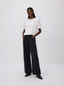 Jeansy wide leg - czarny