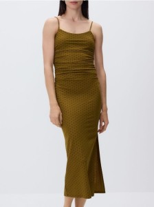 Sukienka maxi z drapowaniem - zielony