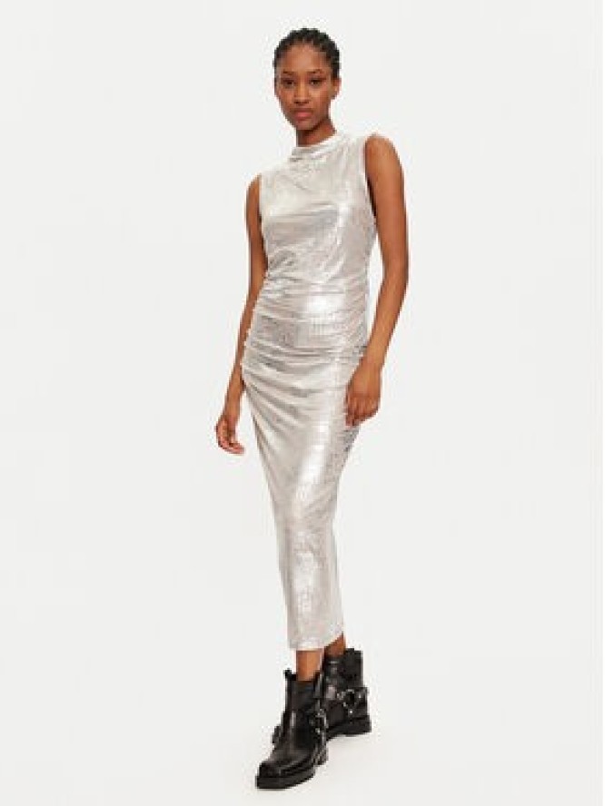 Vila Sukienka koktajlowa 14100142 Srebrny Regular Fit