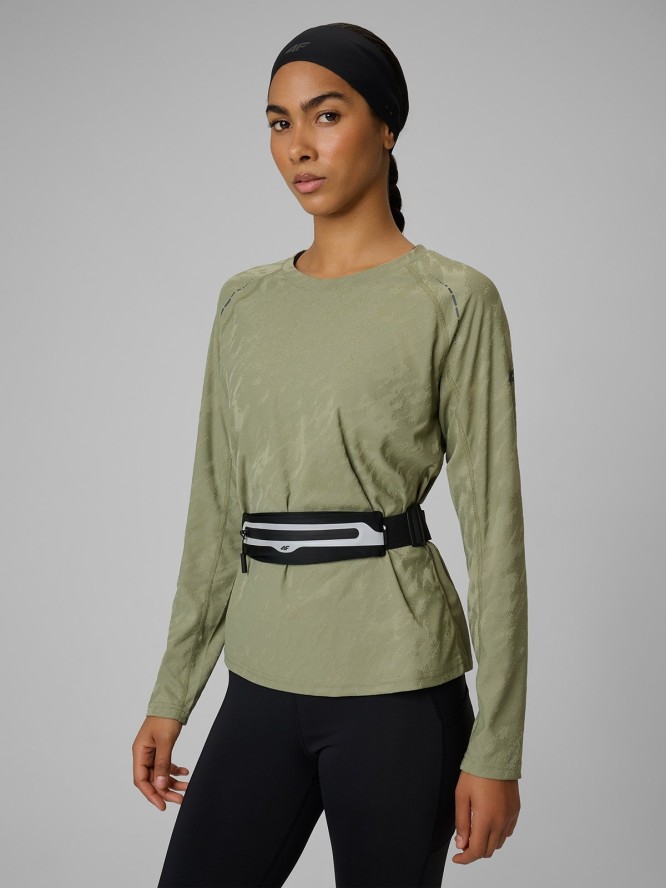 4F Longsleeve do biegania szybkoschnący damski - oliwkowy M