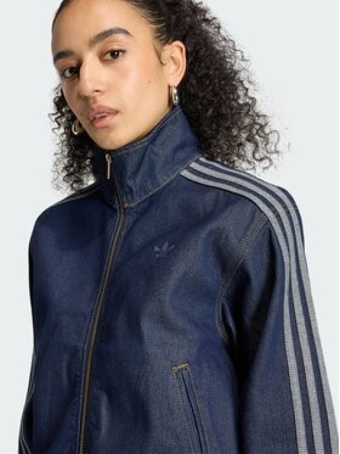adidas Kurtka jeansowa Firebird KQ6491 Granatowy Slim Fit
