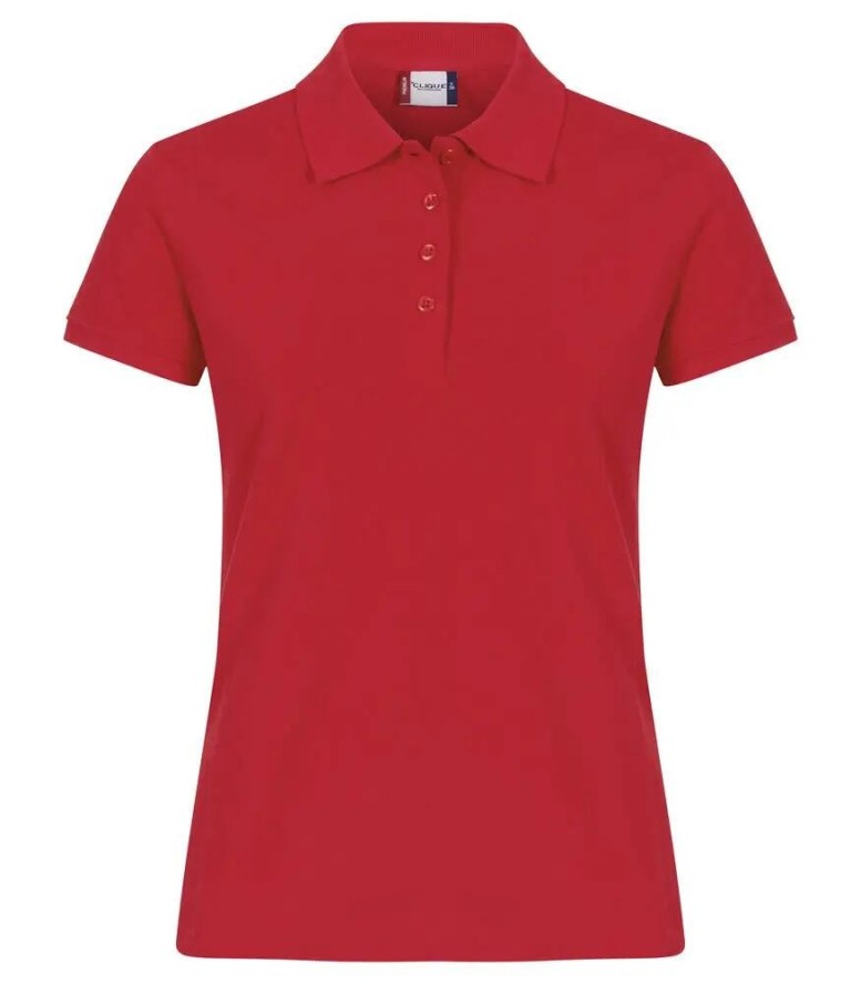 clique Heavy Premium Polo Women z wytrzymałej czesanej bawełny – red
