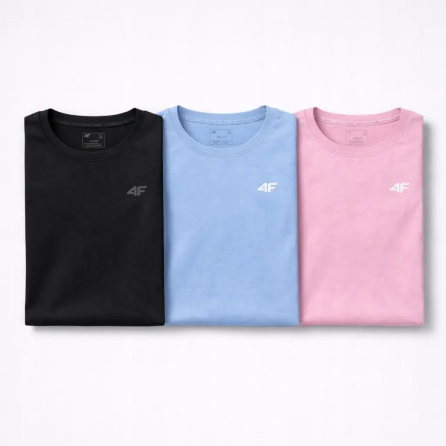 T-SHIRT DAMSKI 4F KOSZULKA SPORTOWA ZESTAW KOMPLET 3 SZTUKI L F3306 SS26