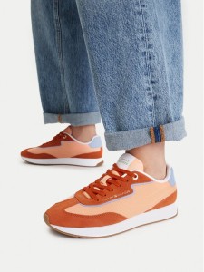 Tommy Hilfiger Sneakersy Th Retro Runner Mix FW0FW09410 Pomarańczowy