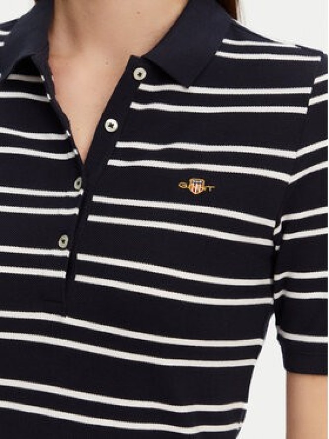 Gant Sukienka codzienna Striped Shield 4200571 Granatowy Slim Fit