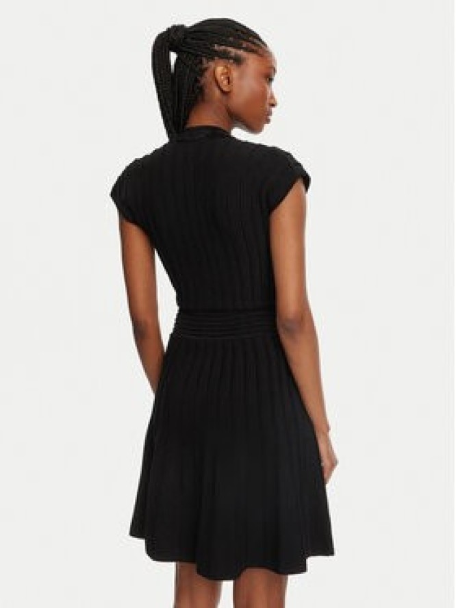 Balmain Sukienka dzianinowa DF0R7086KH64 Czarny Regular Fit