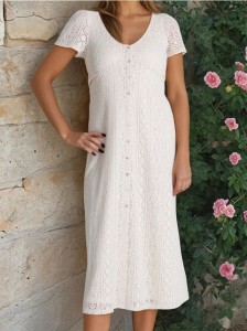 Sukienka midi - kremowy